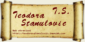 Teodora Stanulović vizit kartica